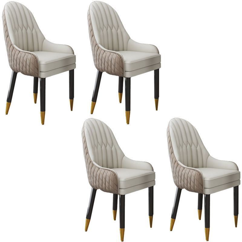 Scandinavian Indoor Arm Chair Upholstered Parsons Back Wood Dining Room Chair Khaki-White 4 Piece Set Clearhalo ' kitchen&dining_furn' 'Dining Chairs' 'Dining Tables & Seating' 'dining_chair' 'furn' 'furn_dining_chair' 'Furniture' 'furniture_dining_chair' 'Kitchen & Dining Furniture' 'kitchen' 4096890