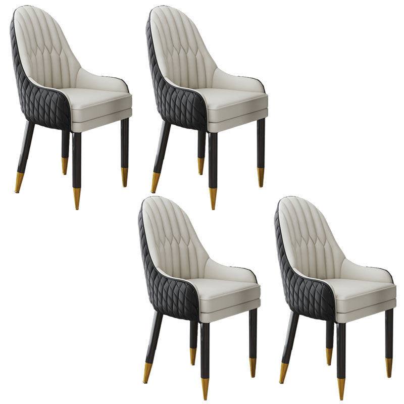 Scandinavian Indoor Arm Chair Upholstered Parsons Back Wood Dining Room Chair Black White 4 Piece Set Clearhalo ' kitchen&dining_furn' 'Dining Chairs' 'Dining Tables & Seating' 'dining_chair' 'furn' 'furn_dining_chair' 'Furniture' 'furniture_dining_chair' 'Kitchen & Dining Furniture' 'kitchen' 4096902