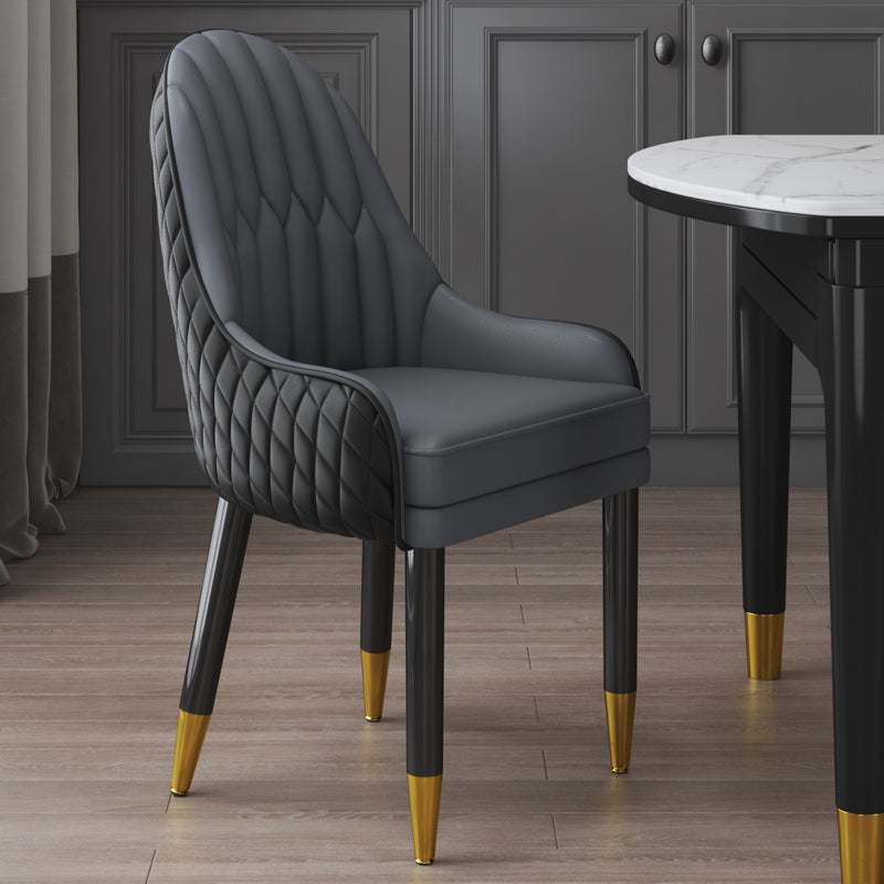 Scandinavian Indoor Arm Chair Upholstered Parsons Back Wood Dining Room Chair Black-Gray 1 Piece Clearhalo ' kitchen&dining_furn' 'Dining Chairs' 'Dining Tables & Seating' 'dining_chair' 'furn' 'furn_dining_chair' 'Furniture' 'furniture_dining_chair' 'Kitchen & Dining Furniture' 'kitchen' 4096903