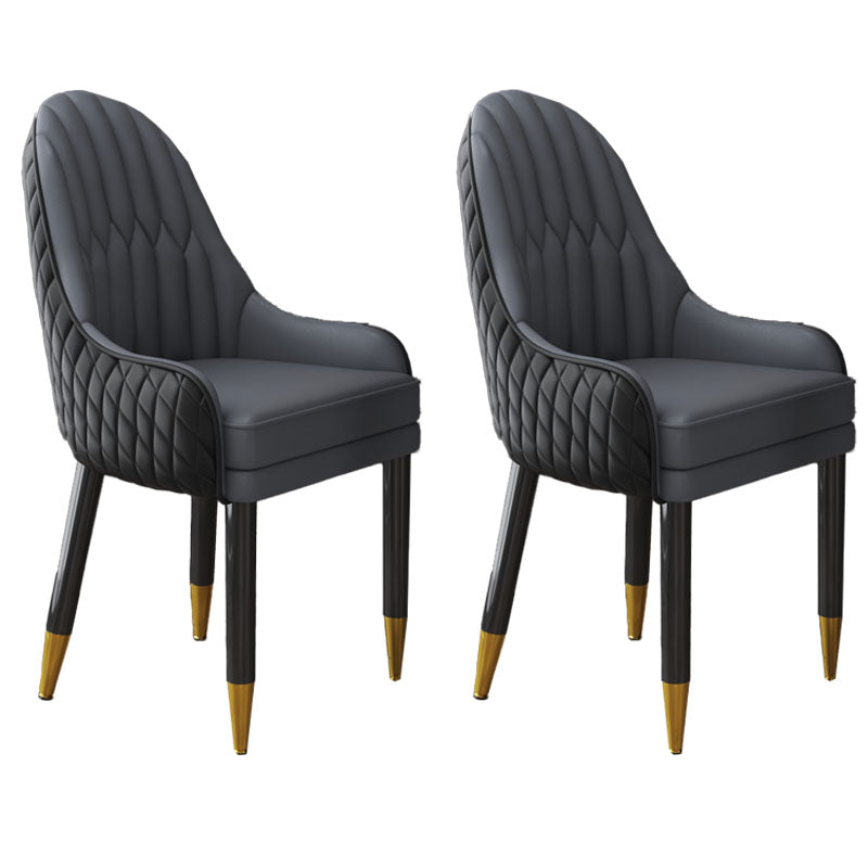 Scandinavian Indoor Arm Chair Upholstered Parsons Back Wood Dining Room Chair Black-Gray 2 Piece Set Clearhalo ' kitchen&dining_furn' 'Dining Chairs' 'Dining Tables & Seating' 'dining_chair' 'furn' 'furn_dining_chair' 'Furniture' 'furniture_dining_chair' 'Kitchen & Dining Furniture' 'kitchen' 4096904