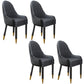 Scandinavian Indoor Arm Chair Upholstered Parsons Back Wood Dining Room Chair Black-Gray 4 Piece Set Clearhalo ' kitchen&dining_furn' 'Dining Chairs' 'Dining Tables & Seating' 'dining_chair' 'furn' 'furn_dining_chair' 'Furniture' 'furniture_dining_chair' 'Kitchen & Dining Furniture' 'kitchen' 4096905