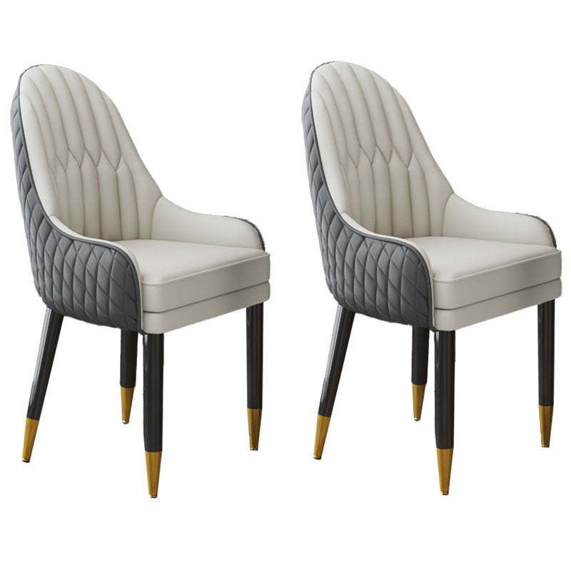 Scandinavian Indoor Arm Chair Upholstered Parsons Back Wood Dining Room Chair Gray-White 2 Piece Set Clearhalo ' kitchen&dining_furn' 'Dining Chairs' 'Dining Tables & Seating' 'dining_chair' 'furn' 'furn_dining_chair' 'Furniture' 'furniture_dining_chair' 'Kitchen & Dining Furniture' 'kitchen' 4096907