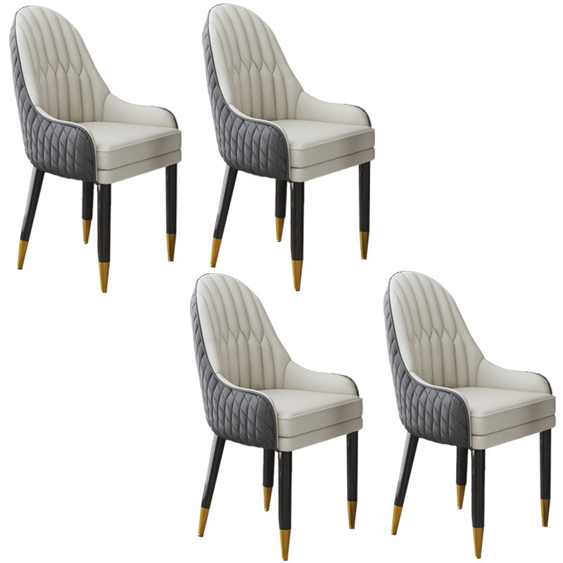 Scandinavian Indoor Arm Chair Upholstered Parsons Back Wood Dining Room Chair Gray-White 4 Piece Set Clearhalo ' kitchen&dining_furn' 'Dining Chairs' 'Dining Tables & Seating' 'dining_chair' 'furn' 'furn_dining_chair' 'Furniture' 'furniture_dining_chair' 'Kitchen & Dining Furniture' 'kitchen' 4096908
