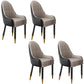Scandinavian Indoor Arm Chair Upholstered Parsons Back Wood Dining Room Chair Khaki-Black 4 Piece Set Clearhalo ' kitchen&dining_furn' 'Dining Chairs' 'Dining Tables & Seating' 'dining_chair' 'furn' 'furn_dining_chair' 'Furniture' 'furniture_dining_chair' 'Kitchen & Dining Furniture' 'kitchen' 4096911