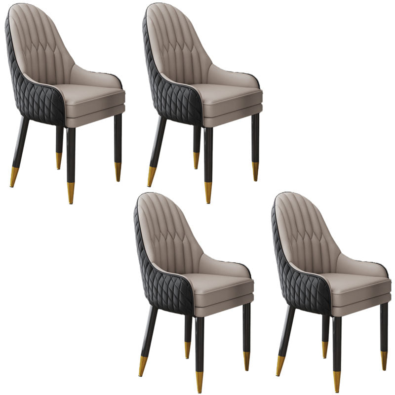 Scandinavian Indoor Arm Chair Upholstered Parsons Back Wood Dining Room Chair Khaki-Black 4 Piece Set Clearhalo ' kitchen&dining_furn' 'Dining Chairs' 'Dining Tables & Seating' 'dining_chair' 'furn' 'furn_dining_chair' 'Furniture' 'furniture_dining_chair' 'Kitchen & Dining Furniture' 'kitchen' 4096911