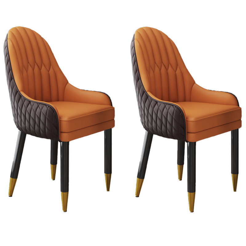 Scandinavian Indoor Arm Chair Upholstered Parsons Back Wood Dining Room Chair Yellow-Brown 2 Piece Set Clearhalo ' kitchen&dining_furn' 'Dining Chairs' 'Dining Tables & Seating' 'dining_chair' 'furn' 'furn_dining_chair' 'Furniture' 'furniture_dining_chair' 'Kitchen & Dining Furniture' 'kitchen' 4096913