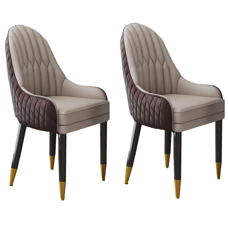Scandinavian Indoor Arm Chair Upholstered Parsons Back Wood Dining Room Chair Brown-Khaki 2 Piece Set Clearhalo ' kitchen&dining_furn' 'Dining Chairs' 'Dining Tables & Seating' 'dining_chair' 'furn' 'furn_dining_chair' 'Furniture' 'furniture_dining_chair' 'Kitchen & Dining Furniture' 'kitchen' 4096919