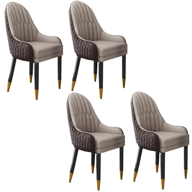 Scandinavian Indoor Arm Chair Upholstered Parsons Back Wood Dining Room Chair Brown-Khaki 4 Piece Set Clearhalo ' kitchen&dining_furn' 'Dining Chairs' 'Dining Tables & Seating' 'dining_chair' 'furn' 'furn_dining_chair' 'Furniture' 'furniture_dining_chair' 'Kitchen & Dining Furniture' 'kitchen' 4096920