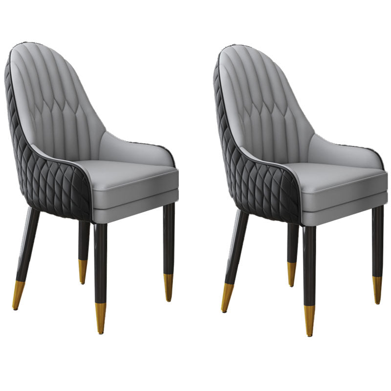 Scandinavian Indoor Arm Chair Upholstered Parsons Back Wood Dining Room Chair Black Gray-White 2 Piece Set Clearhalo ' kitchen&dining_furn' 'Dining Chairs' 'Dining Tables & Seating' 'dining_chair' 'furn' 'furn_dining_chair' 'Furniture' 'furniture_dining_chair' 'Kitchen & Dining Furniture' 'kitchen' 4096922