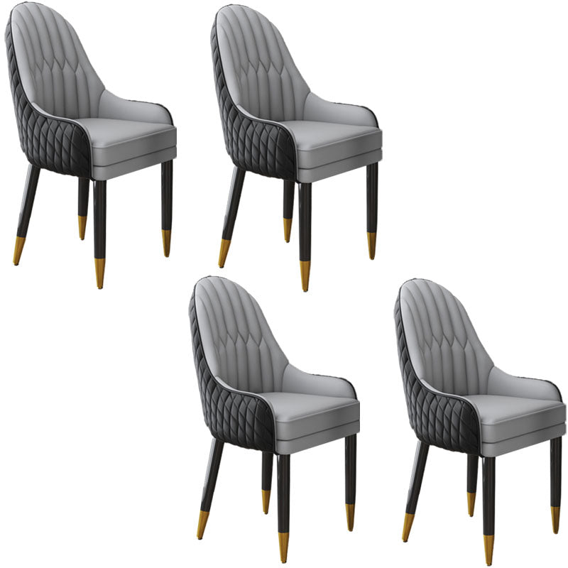Scandinavian Indoor Arm Chair Upholstered Parsons Back Wood Dining Room Chair Black Gray-White 4 Piece Set Clearhalo ' kitchen&dining_furn' 'Dining Chairs' 'Dining Tables & Seating' 'dining_chair' 'furn' 'furn_dining_chair' 'Furniture' 'furniture_dining_chair' 'Kitchen & Dining Furniture' 'kitchen' 4096923
