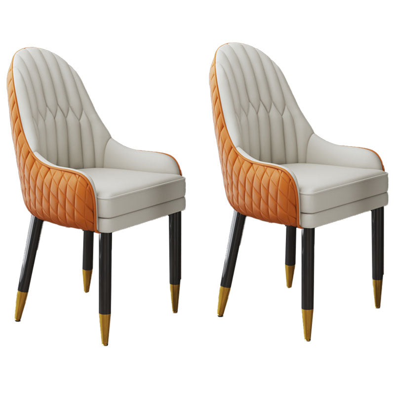 Scandinavian Indoor Arm Chair Upholstered Parsons Back Wood Dining Room Chair Off-White 2 Piece Set Clearhalo ' kitchen&dining_furn' 'Dining Chairs' 'Dining Tables & Seating' 'dining_chair' 'furn' 'furn_dining_chair' 'Furniture' 'furniture_dining_chair' 'Kitchen & Dining Furniture' 'kitchen' 4096925