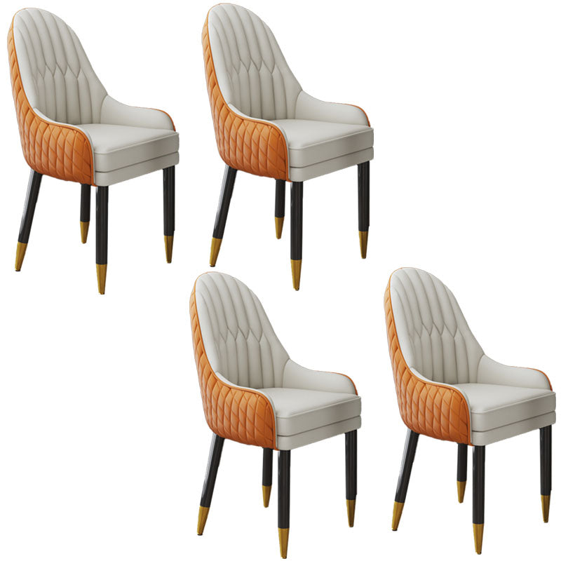 Scandinavian Indoor Arm Chair Upholstered Parsons Back Wood Dining Room Chair Off-White 4 Piece Set Clearhalo ' kitchen&dining_furn' 'Dining Chairs' 'Dining Tables & Seating' 'dining_chair' 'furn' 'furn_dining_chair' 'Furniture' 'furniture_dining_chair' 'Kitchen & Dining Furniture' 'kitchen' 4096926