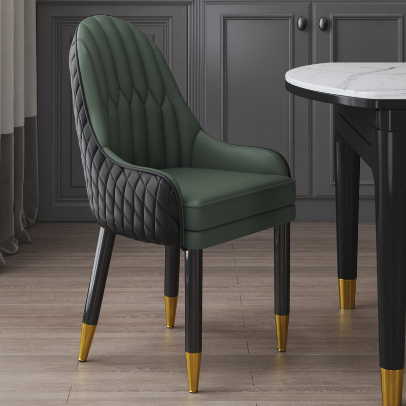 Scandinavian Indoor Arm Chair Upholstered Parsons Back Wood Dining Room Chair Blackish Green 1 Piece Clearhalo ' kitchen&dining_furn' 'Dining Chairs' 'Dining Tables & Seating' 'dining_chair' 'furn' 'furn_dining_chair' 'Furniture' 'furniture_dining_chair' 'Kitchen & Dining Furniture' 'kitchen' 4096927