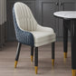 Scandinavian Indoor Arm Chair Upholstered Parsons Back Wood Dining Room Chair Dark Blue-White 1 Piece Clearhalo ' kitchen&dining_furn' 'Dining Chairs' 'Dining Tables & Seating' 'dining_chair' 'furn' 'furn_dining_chair' 'Furniture' 'furniture_dining_chair' 'Kitchen & Dining Furniture' 'kitchen' 4096930
