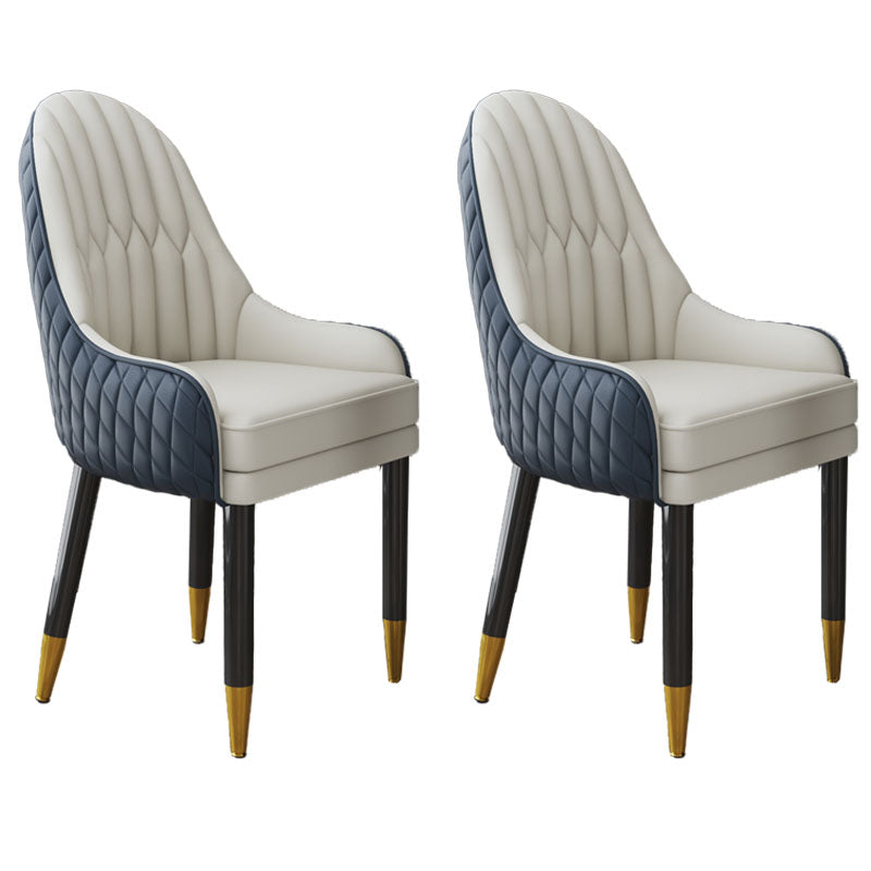 Scandinavian Indoor Arm Chair Upholstered Parsons Back Wood Dining Room Chair Dark Blue-White 2 Piece Set Clearhalo ' kitchen&dining_furn' 'Dining Chairs' 'Dining Tables & Seating' 'dining_chair' 'furn' 'furn_dining_chair' 'Furniture' 'furniture_dining_chair' 'Kitchen & Dining Furniture' 'kitchen' 4096931