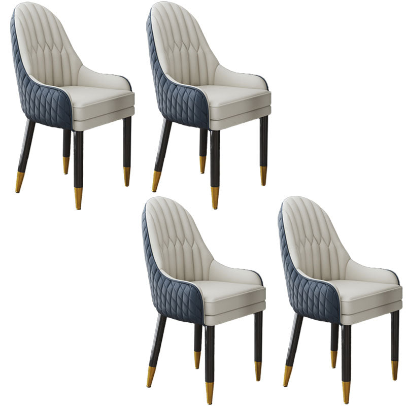 Scandinavian Indoor Arm Chair Upholstered Parsons Back Wood Dining Room Chair Dark Blue-White 4 Piece Set Clearhalo ' kitchen&dining_furn' 'Dining Chairs' 'Dining Tables & Seating' 'dining_chair' 'furn' 'furn_dining_chair' 'Furniture' 'furniture_dining_chair' 'Kitchen & Dining Furniture' 'kitchen' 4096932