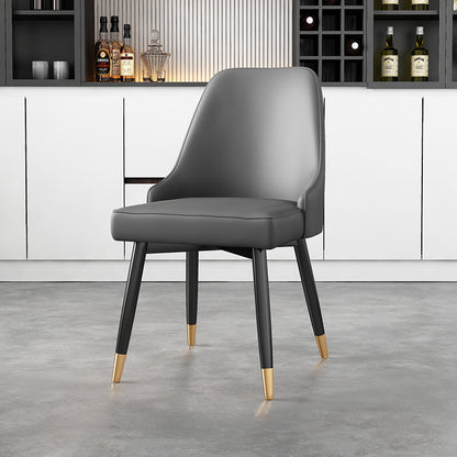 Glam Metal Dining Armless Chairs PU Leather Dining Parsons Chairs for Restaurant Dark Gray 1 Piece Clearhalo ' kitchen&dining_furn' 'Dining Chairs' 'Dining Tables & Seating' 'dining_chair' 'furn' 'furn_dining_chair' 'Furniture' 'furniture_dining_chair' 'Kitchen & Dining Furniture' 'kitchen' 4096941