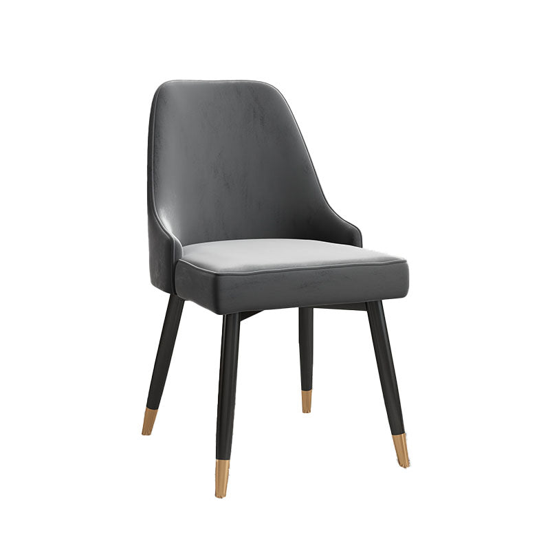 Glam Metal Dining Armless Chairs PU Leather Dining Parsons Chairs for Restaurant Clearhalo ' kitchen&dining_furn' 'Dining Chairs' 'Dining Tables & Seating' 'dining_chair' 'furn' 'furn_dining_chair' 'Furniture' 'furniture_dining_chair' 'Kitchen & Dining Furniture' 'kitchen' 4096942