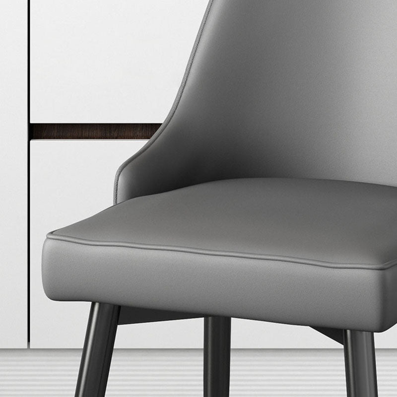 Glam Metal Dining Armless Chairs PU Leather Dining Parsons Chairs for Restaurant Clearhalo ' kitchen&dining_furn' 'Dining Chairs' 'Dining Tables & Seating' 'dining_chair' 'furn' 'furn_dining_chair' 'Furniture' 'furniture_dining_chair' 'Kitchen & Dining Furniture' 'kitchen' 4096944