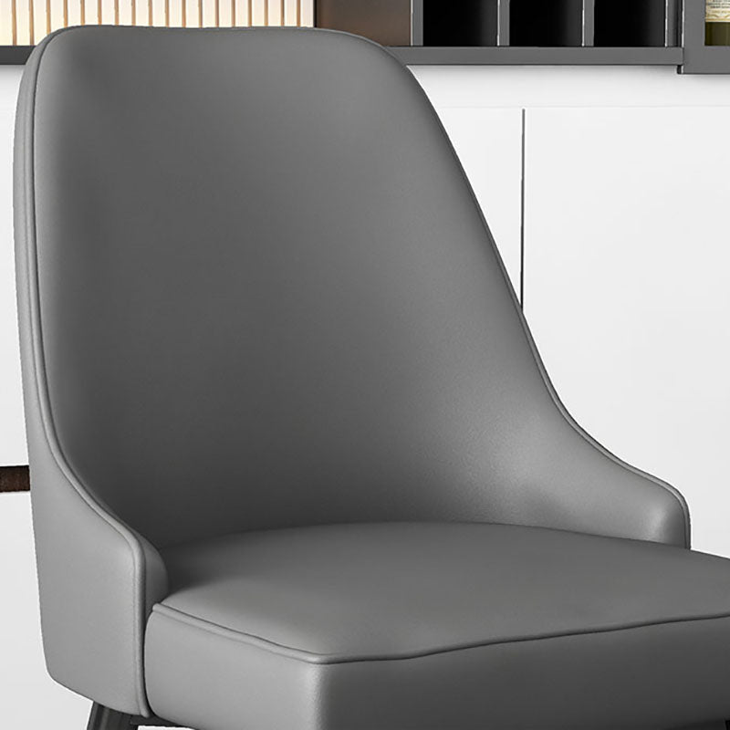 Glam Metal Dining Armless Chairs PU Leather Dining Parsons Chairs for Restaurant Clearhalo ' kitchen&dining_furn' 'Dining Chairs' 'Dining Tables & Seating' 'dining_chair' 'furn' 'furn_dining_chair' 'Furniture' 'furniture_dining_chair' 'Kitchen & Dining Furniture' 'kitchen' 4096947