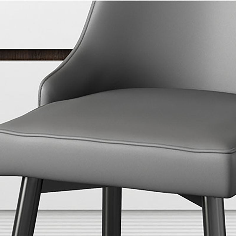 Glam Metal Dining Armless Chairs PU Leather Dining Parsons Chairs for Restaurant Clearhalo ' kitchen&dining_furn' 'Dining Chairs' 'Dining Tables & Seating' 'dining_chair' 'furn' 'furn_dining_chair' 'Furniture' 'furniture_dining_chair' 'Kitchen & Dining Furniture' 'kitchen' 4096950