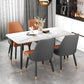 Glam Metal Dining Armless Chairs PU Leather Dining Parsons Chairs for Restaurant Clearhalo ' kitchen&dining_furn' 'Dining Chairs' 'Dining Tables & Seating' 'dining_chair' 'furn' 'furn_dining_chair' 'Furniture' 'furniture_dining_chair' 'Kitchen & Dining Furniture' 'kitchen' 4096957