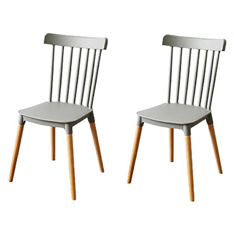 Nordic Style Wood Dining Chair Slat Back Stacking Side Chair for Home Use Grey 2 Piece Set Clearhalo ' kitchen&dining_furn' 'Dining Chairs' 'Dining Tables & Seating' 'dining_chair' 'furn' 'furn_dining_chair' 'Furniture' 'furniture_dining_chair' 'Kitchen & Dining Furniture' 'kitchen' 4096971