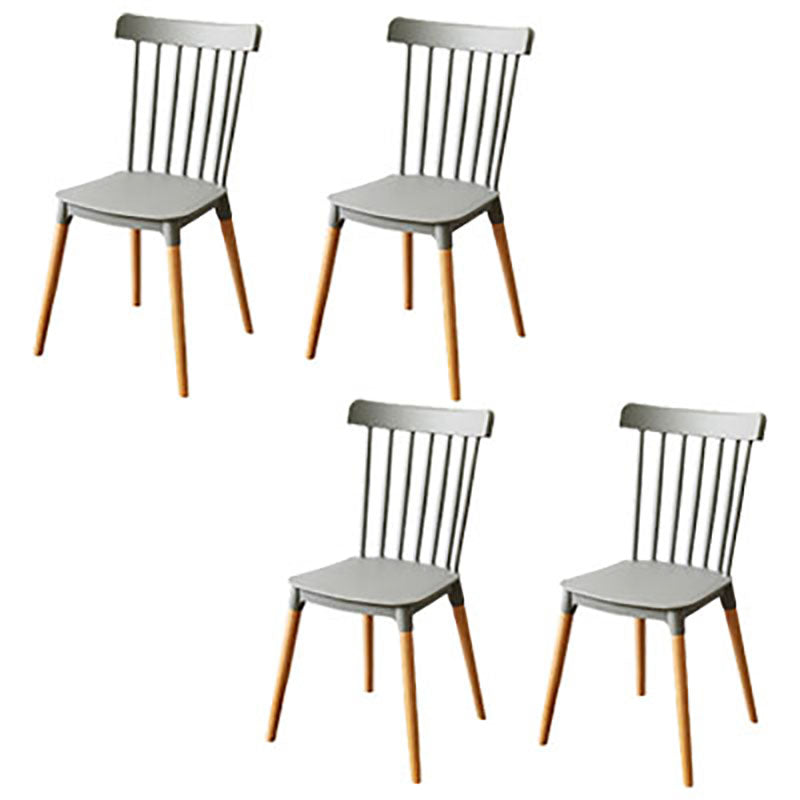 Nordic Style Wood Dining Chair Slat Back Stacking Side Chair for Home Use Grey 4 Piece Set Clearhalo ' kitchen&dining_furn' 'Dining Chairs' 'Dining Tables & Seating' 'dining_chair' 'furn' 'furn_dining_chair' 'Furniture' 'furniture_dining_chair' 'Kitchen & Dining Furniture' 'kitchen' 4096972