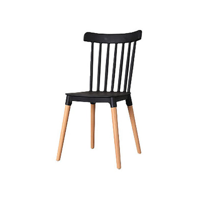 Nordic Style Wood Dining Chair Slat Back Stacking Side Chair for Home Use Black 1 Piece Clearhalo ' kitchen&dining_furn' 'Dining Chairs' 'Dining Tables & Seating' 'dining_chair' 'furn' 'furn_dining_chair' 'Furniture' 'furniture_dining_chair' 'Kitchen & Dining Furniture' 'kitchen' 4096980