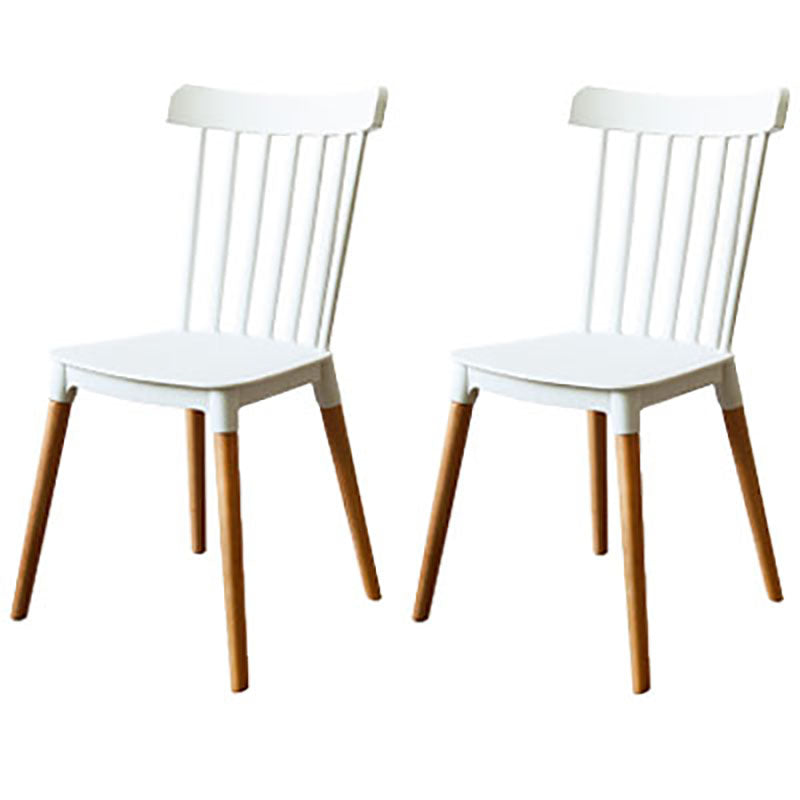 Nordic Style Wood Dining Chair Slat Back Stacking Side Chair for Home Use White 2 Piece Set Clearhalo ' kitchen&dining_furn' 'Dining Chairs' 'Dining Tables & Seating' 'dining_chair' 'furn' 'furn_dining_chair' 'Furniture' 'furniture_dining_chair' 'Kitchen & Dining Furniture' 'kitchen' 4096986