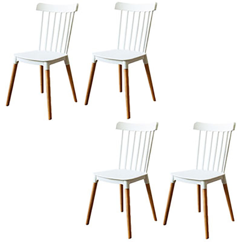 Nordic Style Wood Dining Chair Slat Back Stacking Side Chair for Home Use White 4 Piece Set Clearhalo ' kitchen&dining_furn' 'Dining Chairs' 'Dining Tables & Seating' 'dining_chair' 'furn' 'furn_dining_chair' 'Furniture' 'furniture_dining_chair' 'Kitchen & Dining Furniture' 'kitchen' 4096987