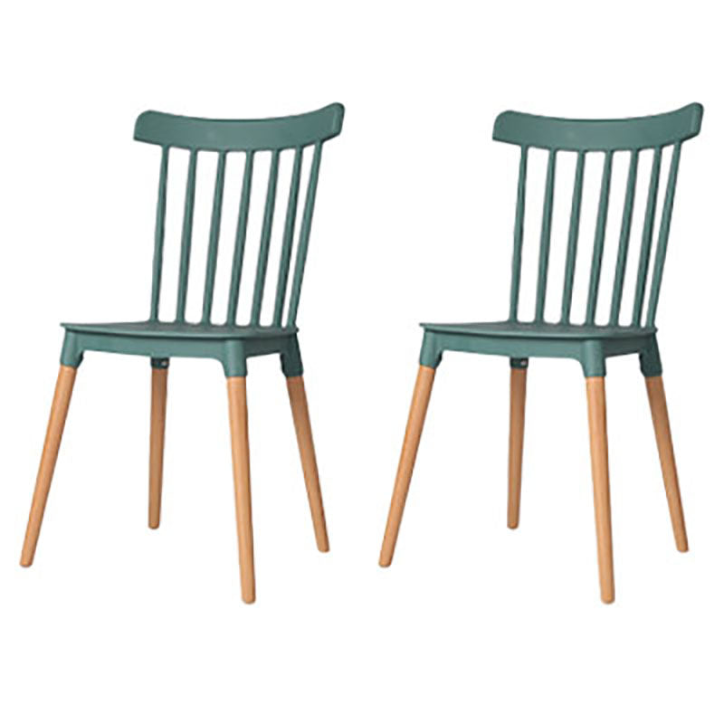Nordic Style Wood Dining Chair Slat Back Stacking Side Chair for Home Use Blackish Green 2 Piece Set Clearhalo ' kitchen&dining_furn' 'Dining Chairs' 'Dining Tables & Seating' 'dining_chair' 'furn' 'furn_dining_chair' 'Furniture' 'furniture_dining_chair' 'Kitchen & Dining Furniture' 'kitchen' 4096989