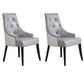 Victorian Style Solid Wood Dining Chair Armless Tufted Dining Chair for Home Use (Set of 2) Grey Clearhalo ' kitchen&dining_furn' 'Dining Chairs' 'Dining Tables & Seating' 'dining_chair' 'furn' 'furn_dining_chair' 'Furniture' 'furniture_dining_chair' 'Kitchen & Dining Furniture' 'kitchen' 4096993