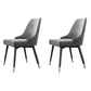 Glam Metal Dining Armless Chairs Upholstered Dining Parsons Chairs for Restaurant Dark Gray 2 Piece Set Clearhalo ' kitchen&dining_furn' 'Dining Chairs' 'Dining Tables & Seating' 'dining_chair' 'furn' 'furn_dining_chair' 'Furniture' 'furniture_dining_chair' 'Kitchen & Dining Furniture' 'kitchen' 4097007