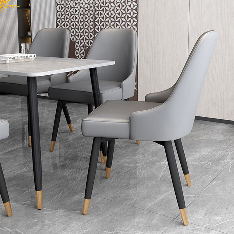 Glam Metal Dining Armless Chairs Upholstered Dining Parsons Chairs for Restaurant Clearhalo ' kitchen&dining_furn' 'Dining Chairs' 'Dining Tables & Seating' 'dining_chair' 'furn' 'furn_dining_chair' 'Furniture' 'furniture_dining_chair' 'Kitchen & Dining Furniture' 'kitchen' 4097020