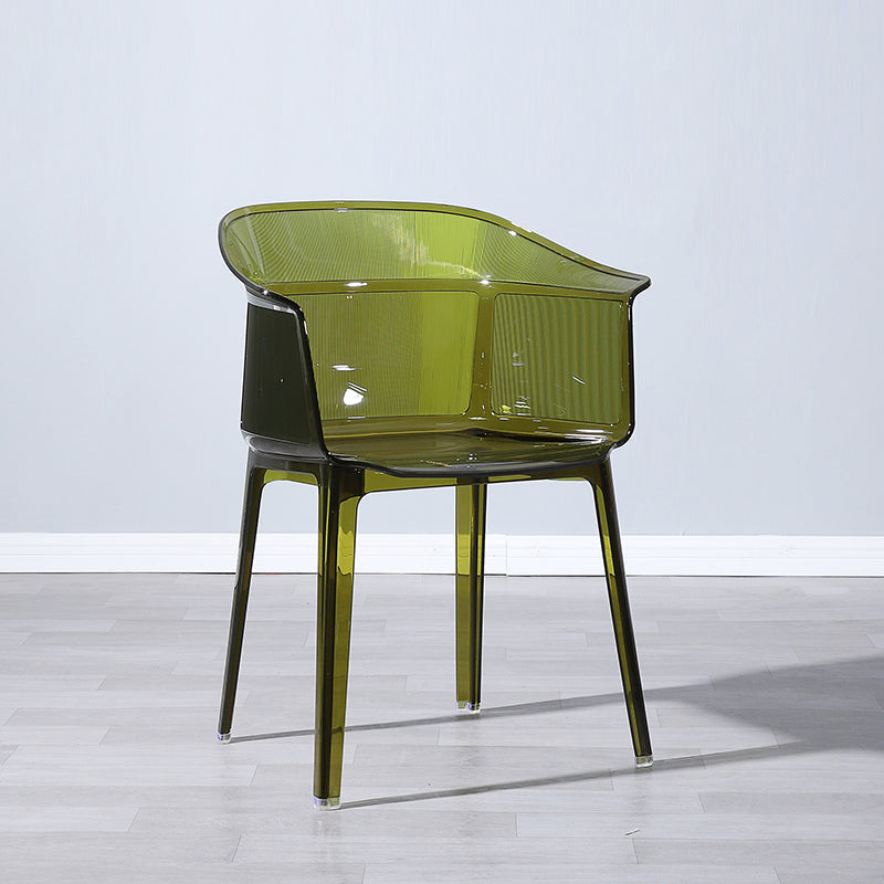 Nordic Style Plastic Dining Armchair Stacking Dining Chair for Restaurant Green 1 Piece Clearhalo ' kitchen&dining_furn' 'Dining Chairs' 'Dining Tables & Seating' 'dining_chair' 'Furniture' 'furniture_dining_chair' 'Kitchen & Dining Furniture' 'kitchen' 4097028