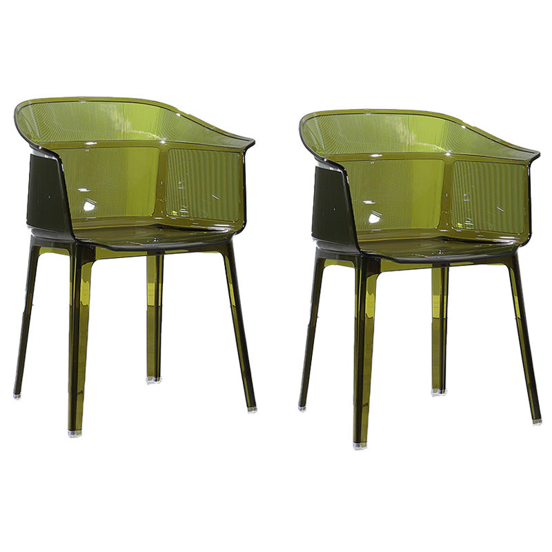 Nordic Style Plastic Dining Armchair Stacking Dining Chair for Restaurant Green Set of 2 Clearhalo ' kitchen&dining_furn' 'Dining Chairs' 'Dining Tables & Seating' 'dining_chair' 'Furniture' 'furniture_dining_chair' 'Kitchen & Dining Furniture' 'kitchen' 4097030