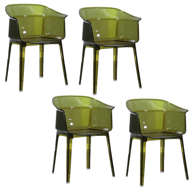 Nordic Style Plastic Dining Armchair Stacking Dining Chair for Restaurant Green Set of 4 Clearhalo ' kitchen&dining_furn' 'Dining Chairs' 'Dining Tables & Seating' 'dining_chair' 'Furniture' 'furniture_dining_chair' 'Kitchen & Dining Furniture' 'kitchen' 4097031