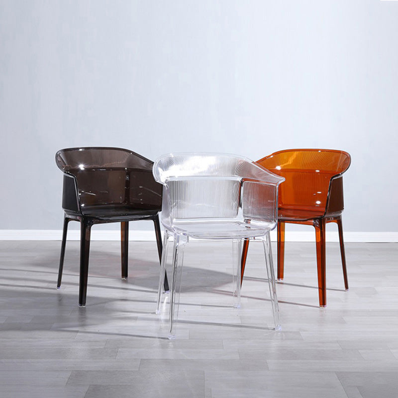 Nordic Style Plastic Dining Armchair Stacking Dining Chair for Restaurant Clearhalo ' kitchen&dining_furn' 'Dining Chairs' 'Dining Tables & Seating' 'dining_chair' 'Furniture' 'furniture_dining_chair' 'Kitchen & Dining Furniture' 'kitchen' 4097032