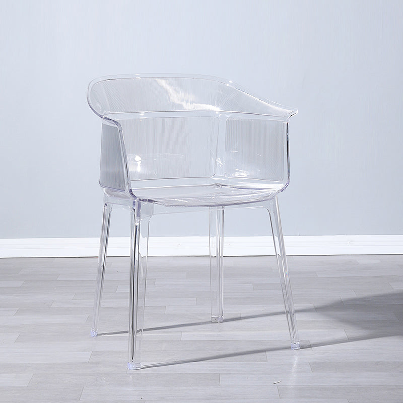 Nordic Style Plastic Dining Armchair Stacking Dining Chair for Restaurant Clear 1 Piece Clearhalo ' kitchen&dining_furn' 'Dining Chairs' 'Dining Tables & Seating' 'dining_chair' 'Furniture' 'furniture_dining_chair' 'Kitchen & Dining Furniture' 'kitchen' 4097034
