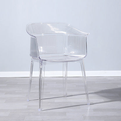 Nordic Style Plastic Dining Armchair Stacking Dining Chair for Restaurant Clear 1 Piece Clearhalo ' kitchen&dining_furn' 'Dining Chairs' 'Dining Tables & Seating' 'dining_chair' 'Furniture' 'furniture_dining_chair' 'Kitchen & Dining Furniture' 'kitchen' 4097034