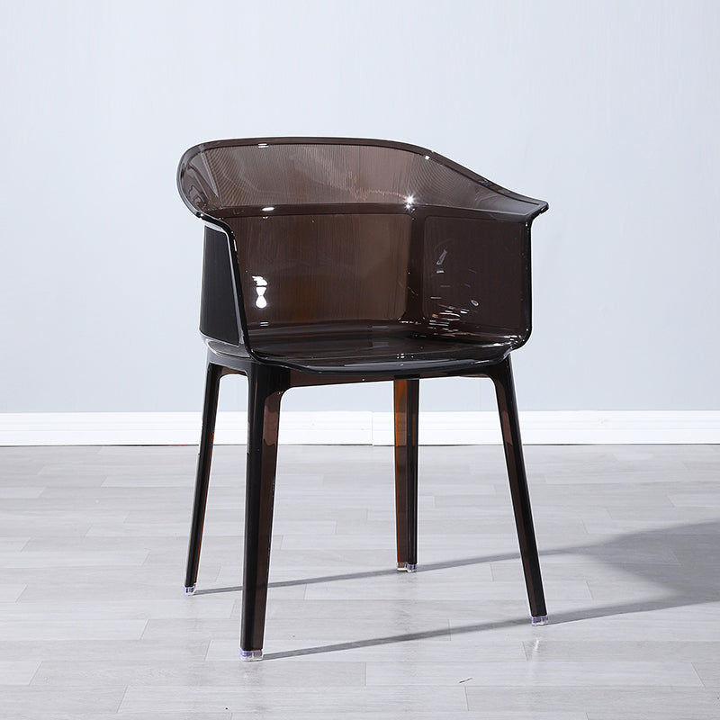 Nordic Style Plastic Dining Armchair Stacking Dining Chair for Restaurant Smoke Gray 1 Piece Clearhalo ' kitchen&dining_furn' 'Dining Chairs' 'Dining Tables & Seating' 'dining_chair' 'Furniture' 'furniture_dining_chair' 'Kitchen & Dining Furniture' 'kitchen' 4097039