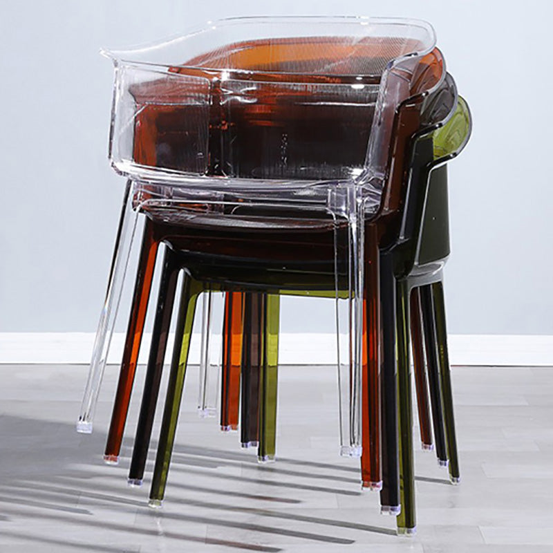 Nordic Style Plastic Dining Armchair Stacking Dining Chair for Restaurant Clearhalo ' kitchen&dining_furn' 'Dining Chairs' 'Dining Tables & Seating' 'dining_chair' 'Furniture' 'furniture_dining_chair' 'Kitchen & Dining Furniture' 'kitchen' 4097042