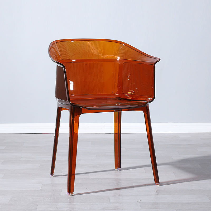 Nordic Style Plastic Dining Armchair Stacking Dining Chair for Restaurant Brown 1 Piece Clearhalo ' kitchen&dining_furn' 'Dining Chairs' 'Dining Tables & Seating' 'dining_chair' 'Furniture' 'furniture_dining_chair' 'Kitchen & Dining Furniture' 'kitchen' 4097045
