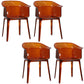 Nordic Style Plastic Dining Armchair Stacking Dining Chair for Restaurant Brown Set of 4 Clearhalo ' kitchen&dining_furn' 'Dining Chairs' 'Dining Tables & Seating' 'dining_chair' 'Furniture' 'furniture_dining_chair' 'Kitchen & Dining Furniture' 'kitchen' 4097049