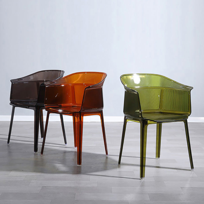 Nordic Style Plastic Dining Armchair Stacking Dining Chair for Restaurant Clearhalo ' kitchen&dining_furn' 'Dining Chairs' 'Dining Tables & Seating' 'dining_chair' 'Furniture' 'furniture_dining_chair' 'Kitchen & Dining Furniture' 'kitchen' 4097051