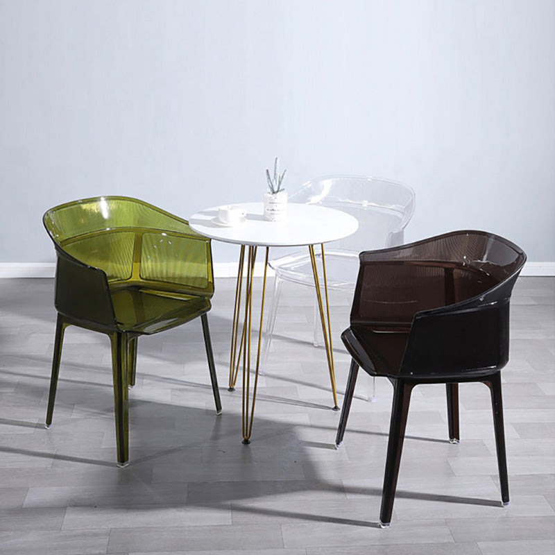 Nordic Style Plastic Dining Armchair Stacking Dining Chair for Restaurant Clearhalo ' kitchen&dining_furn' 'Dining Chairs' 'Dining Tables & Seating' 'dining_chair' 'Furniture' 'furniture_dining_chair' 'Kitchen & Dining Furniture' 'kitchen' 4097052