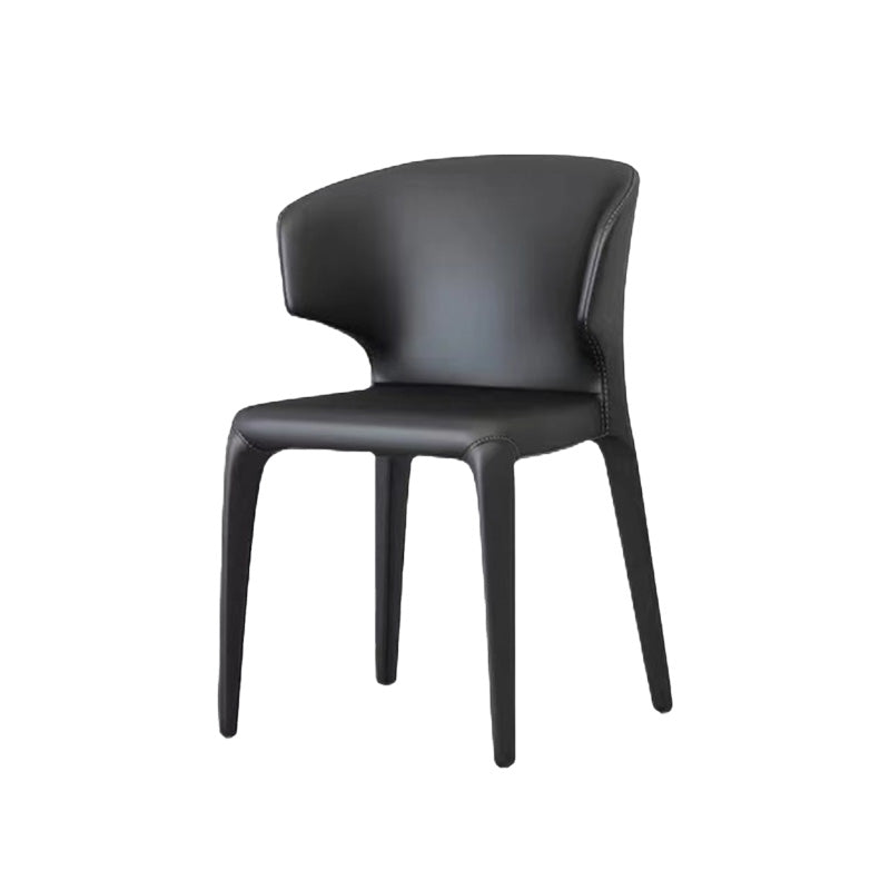 Contemporary Style Metal Dining Side Chair Dining Armless Side Chairs for Kitchen Black Wingback 1 Piece Clearhalo ' kitchen&dining_furn' 'Dining Chairs' 'Dining Tables & Seating' 'dining_chair' 'furn' 'furn_dining_chair' 'Furniture' 'furniture_dining_chair' 'Kitchen & Dining Furniture' 'kitchen' 4097056