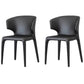 Contemporary Style Metal Dining Side Chair Dining Armless Side Chairs for Kitchen Black Wingback 2 Piece Set Clearhalo ' kitchen&dining_furn' 'Dining Chairs' 'Dining Tables & Seating' 'dining_chair' 'furn' 'furn_dining_chair' 'Furniture' 'furniture_dining_chair' 'Kitchen & Dining Furniture' 'kitchen' 4097058