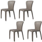 Contemporary Style Metal Dining Side Chair Dining Armless Side Chairs for Kitchen Grey Solid Back 4 Piece Set Clearhalo ' kitchen&dining_furn' 'Dining Chairs' 'Dining Tables & Seating' 'dining_chair' 'furn' 'furn_dining_chair' 'Furniture' 'furniture_dining_chair' 'Kitchen & Dining Furniture' 'kitchen' 4097074